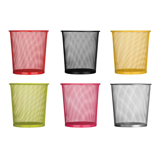 Premier Housewares Den Small Matt Silver Mesh Waste Paper Basket