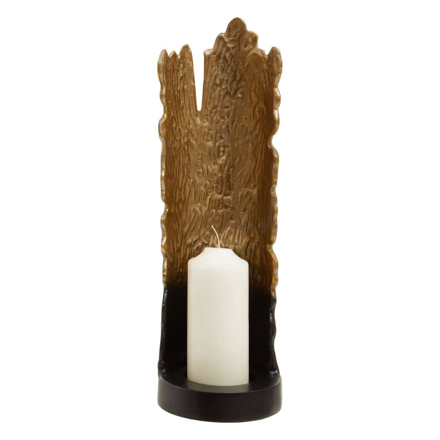 Premier Housewares Deomali Black And Gold Finish Large Ombre Candle Holder