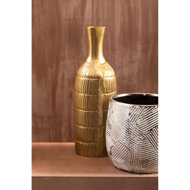 Premier Housewares Deomali Small Gold Finish Bottle Vase
