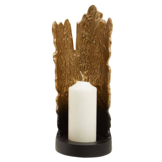 Premier Housewares Deomali Small Ombre Black And Gold Candle Holder