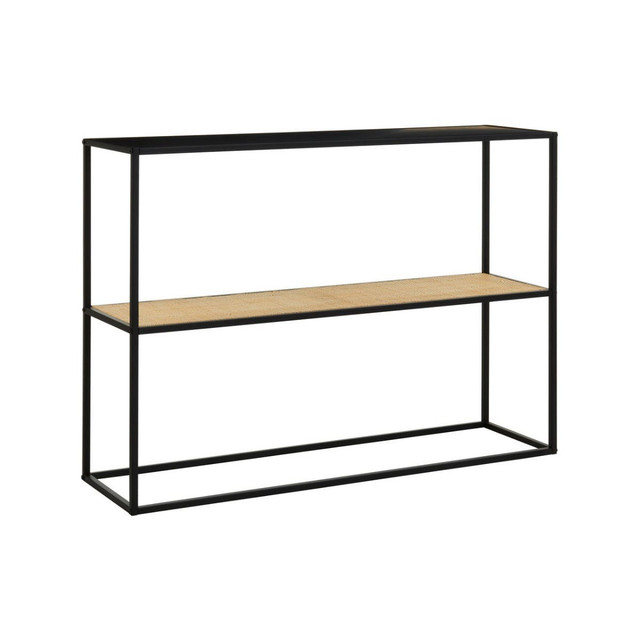 Premier Housewares Depok 2 Tier Rattan And Metal Console Table