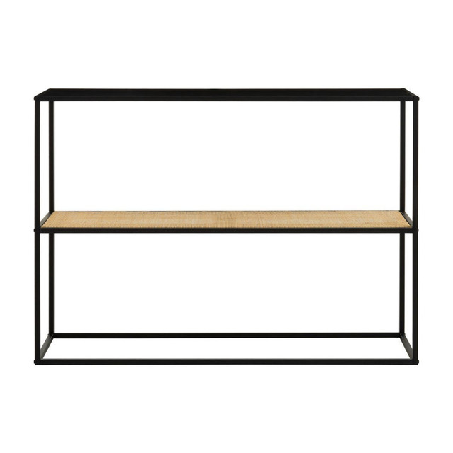 premier housewares Depok 2 Tier Rattan And Metal Console Table