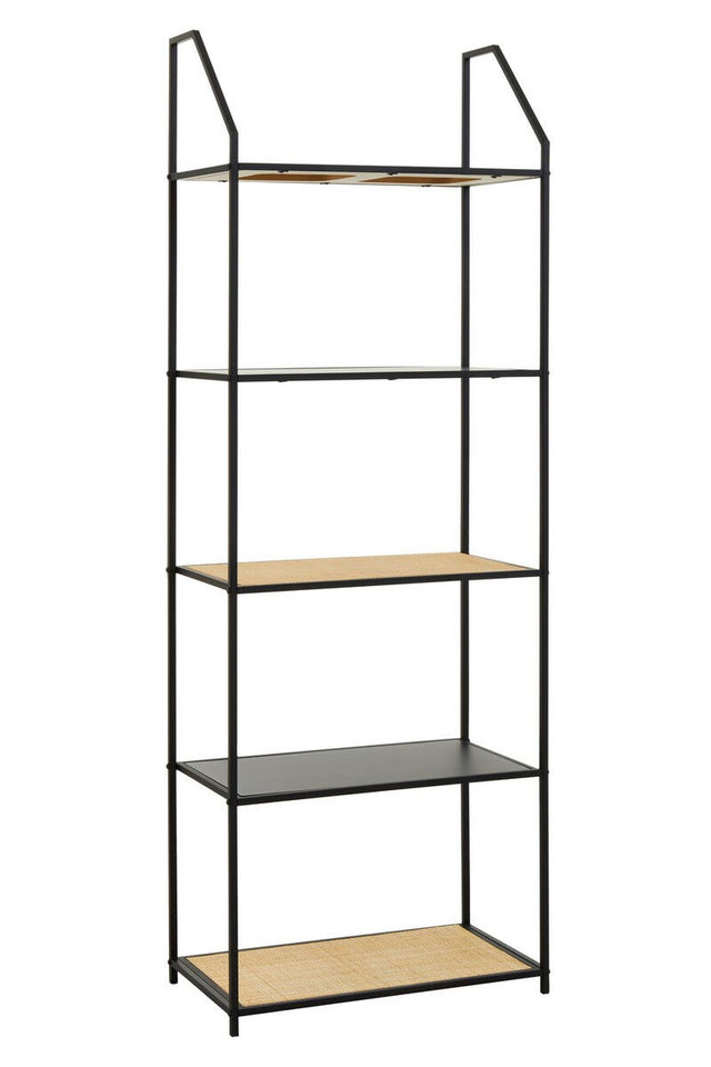 premier housewares Depok Rattan And Metal Five Tier Shelf Unit