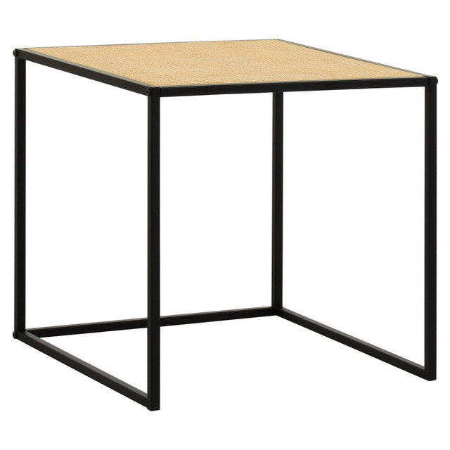 Premier Housewares Depok Rattan And Metal Square Side Table