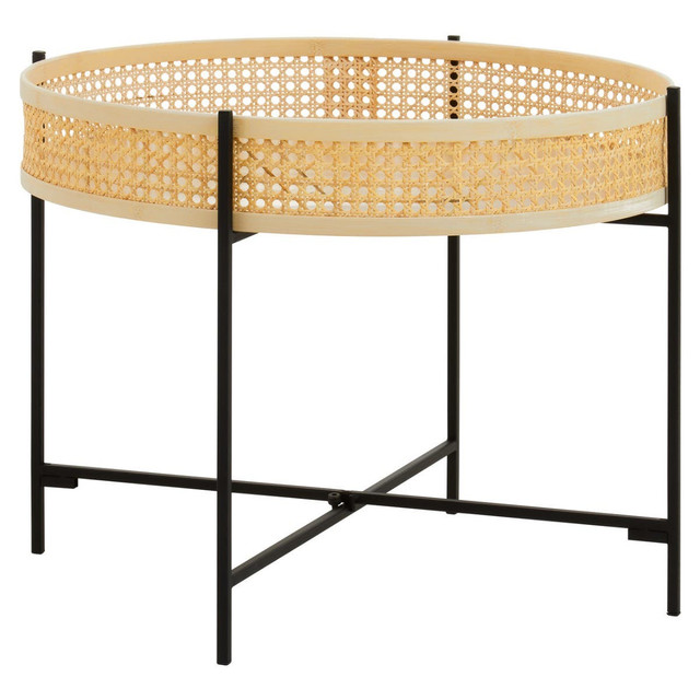Premier Housewares Depok Rattan Coffee Table With Cross Metal Base