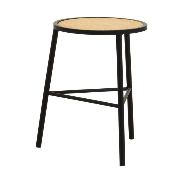 Premier Housewares Depok Rattan Seat Stool With Metal Legs