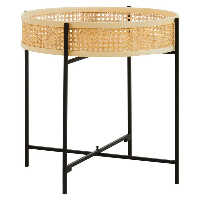Premier Housewares Depok Rattan Side Table With Metal Legs