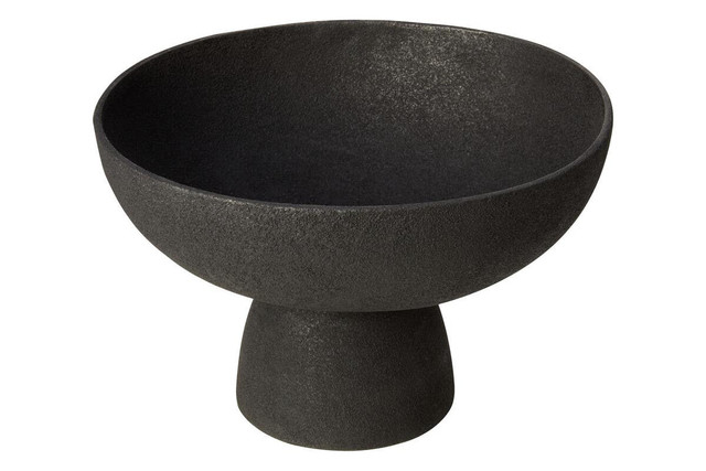 Premier Housewares Deriva Large Textured Black Pedestal Bowl