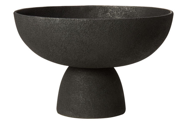 premier housewares Deriva Large Textured Black Pedestal Bowl