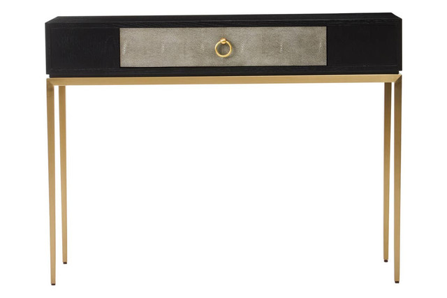 Premier Housewares Deruta Shagreen Effect One Drawer Console Table