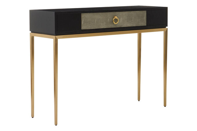 Premier Housewares Deruta Shagreen Effect One Drawer Console Table