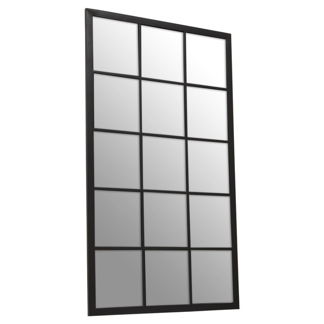 Premier Housewares Descartes Black Large Grid Wall Mirror