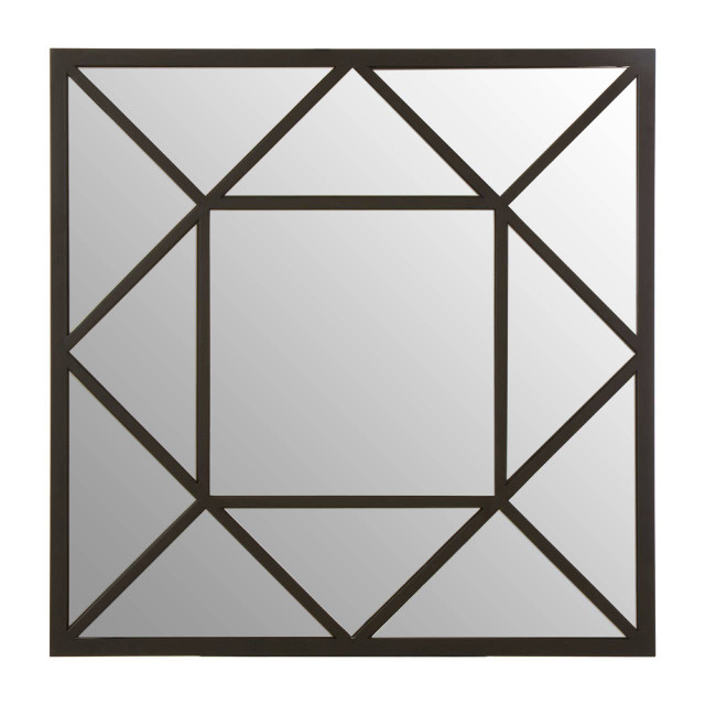 premier housewares Descartes Black Metal Frame Wall Mirror