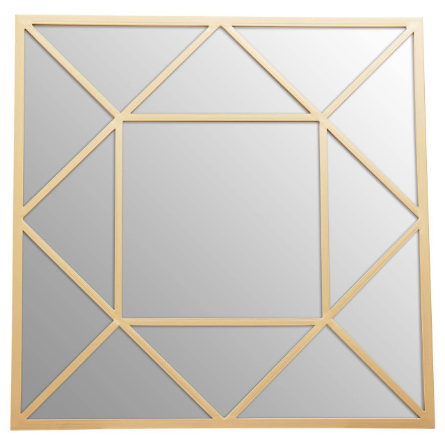 Premier Housewares Descartes Gold Frame Wall Mirror