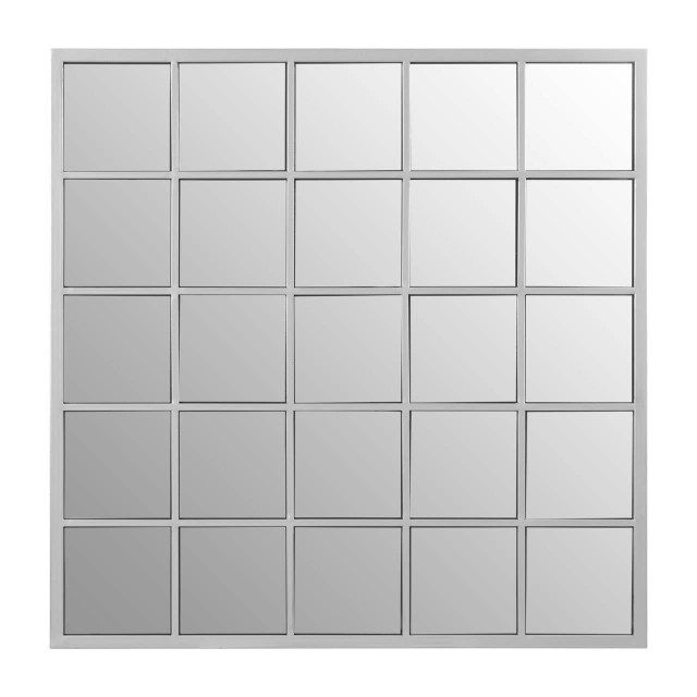 premier housewares Descartes Silver Grid Frame Wall Mirror