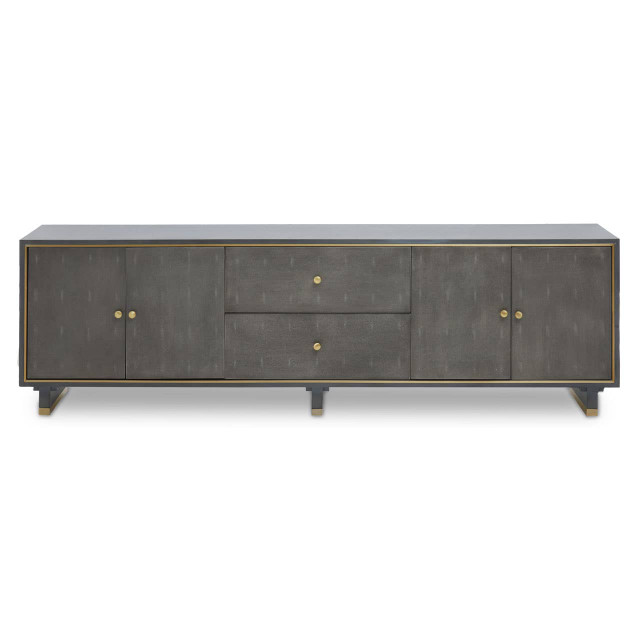premier housewares Deskey Grey Shagreen Effect Media Unit