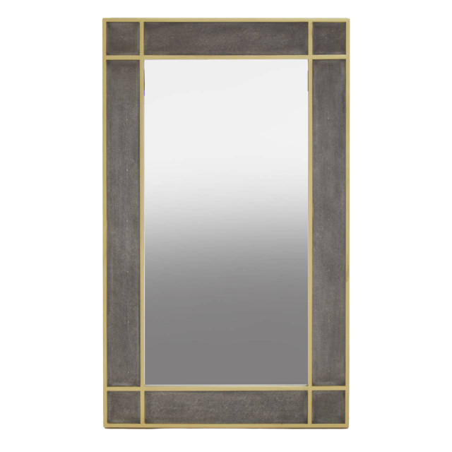 Premier Housewares Deskey Grey Shagreen Effect Wall Mirror