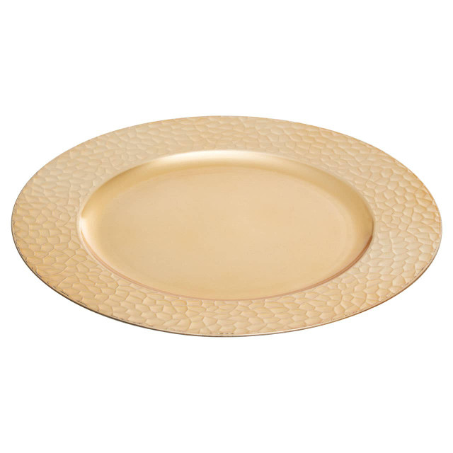 premier housewares Dia Gold Charger Plate With Hammered Rim