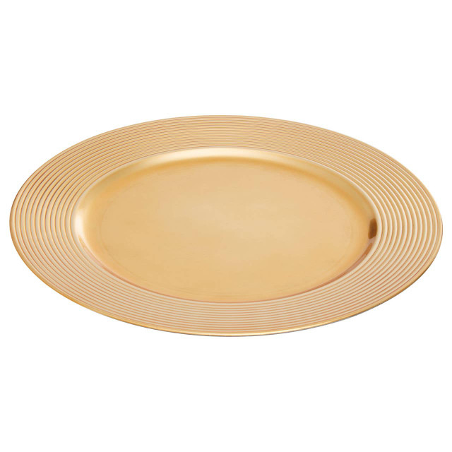 premier housewares Dia Gold Charger Plate With Ribbed Rim