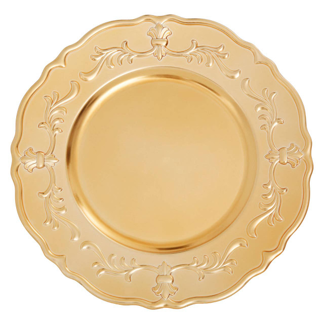 Premier Housewares Dia Gold Finish Baroque Charger Plate