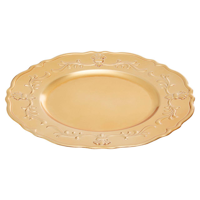 premier housewares Dia Gold Finish Baroque Charger Plate