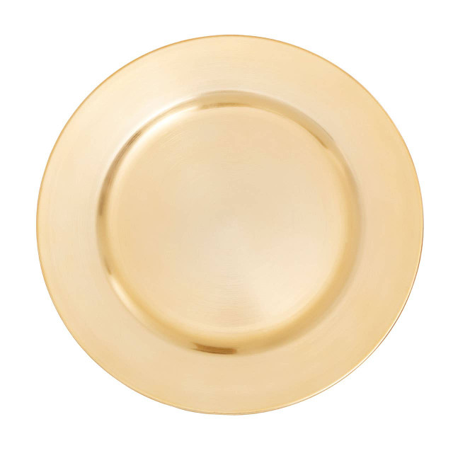 Premier Housewares Dia Gold Finish Flat Style Charger Plate