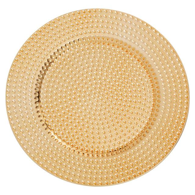 Premier Housewares Dia Gold Finish Hammered Effect Charger Plate