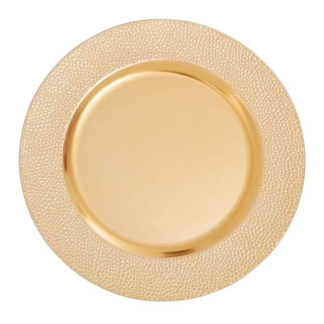 Premier Housewares Dia Gold Finish Pebble Effect Charger Plate