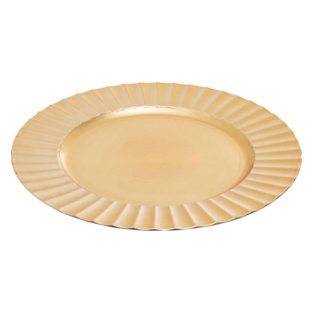 Premier Housewares Dia Gold Finish Wave Rim Charger Plate