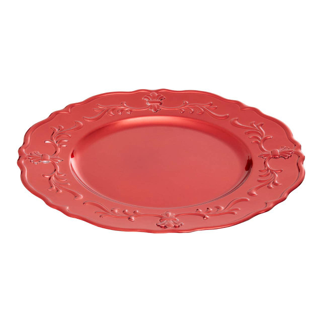 premier housewares Dia Red Finish Baroque Charger Plate
