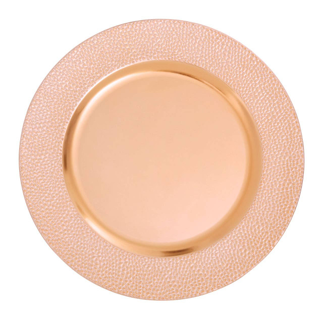 Premier Housewares Dia Rose Gold Pebble Effect Charger Plate