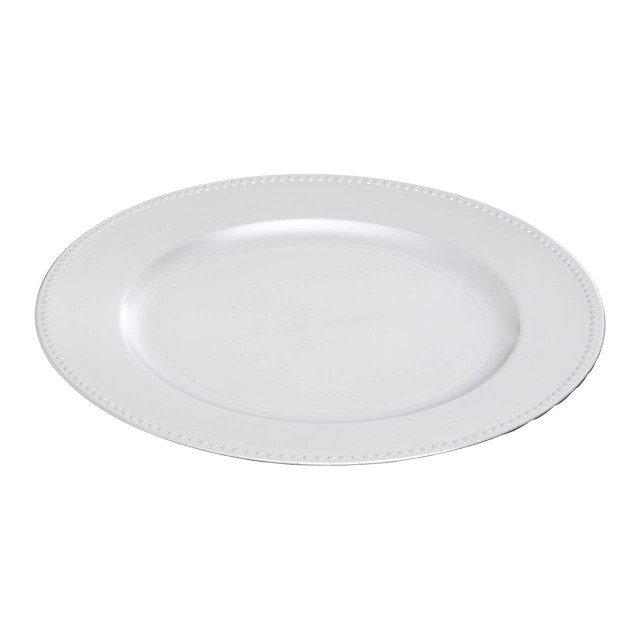 Premier Housewares Dia Silver Finish Dotted Charger Plate