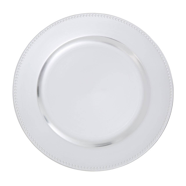 Premier Housewares Dia Silver Finish Dotted Charger Plate