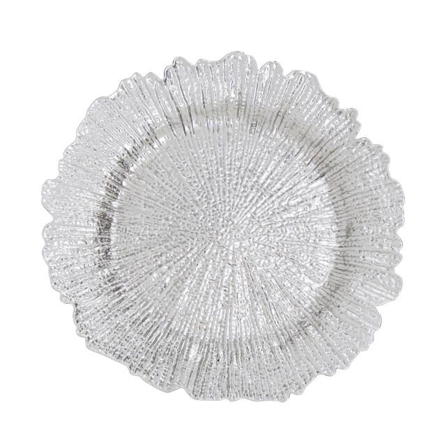 Premier Housewares Dia Silver Finish Reef Charger Plate