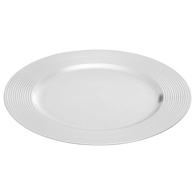 premier housewares Dia Silver Finish Ribbed Charger Plate