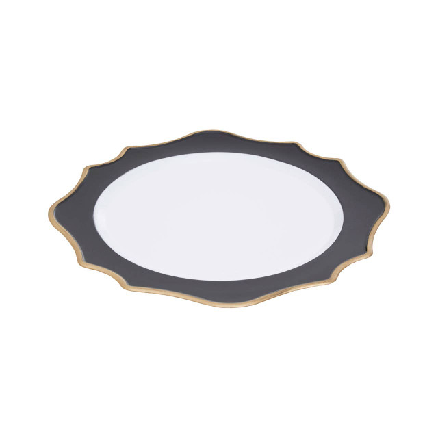 premier housewares Dia White And Black Scalloped Charger Plate