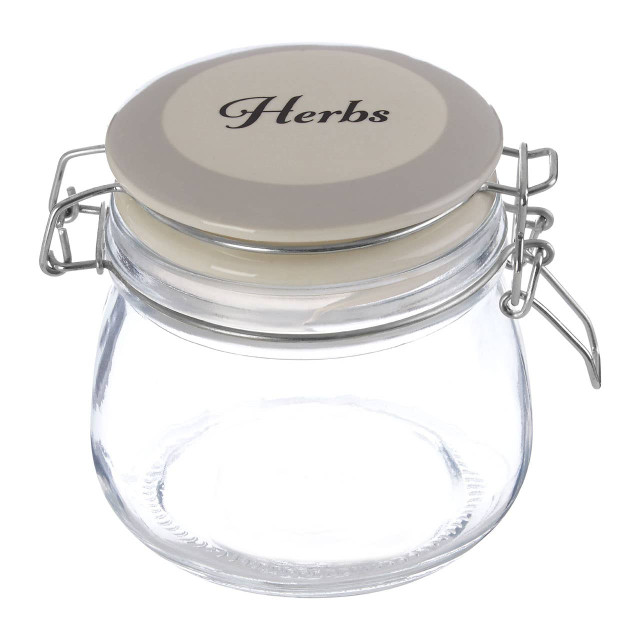 Premier Housewares Diego Herbs Glass Storage Jar 500ml