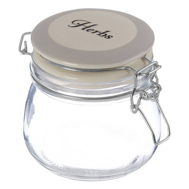 Premier Housewares Diego Herbs Glass Storage Jar 500ml