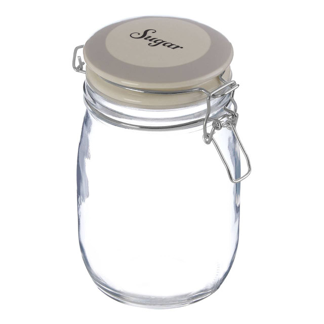 Premier Housewares Diego Sugar Glass Storage Jar 1000ml