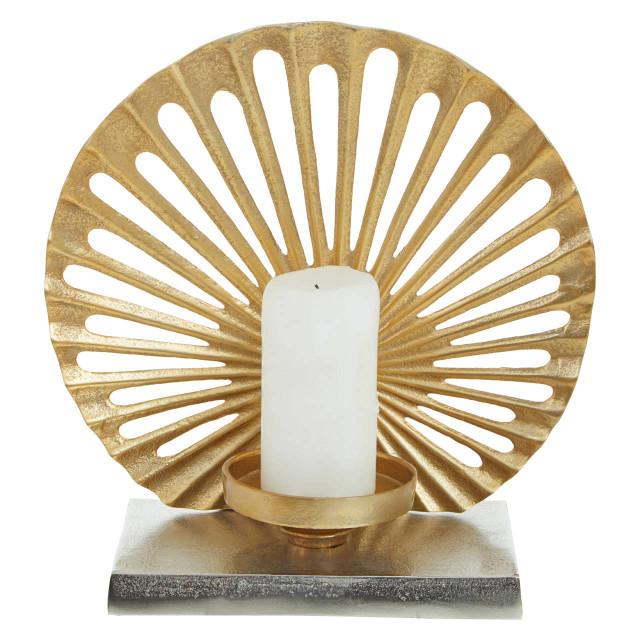 Premier Housewares Dion Large Two Toned Silver And Gold Finish Candle Holder