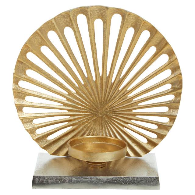 premier housewares Dion Large Two Toned Silver and Gold Finish Candle Holder