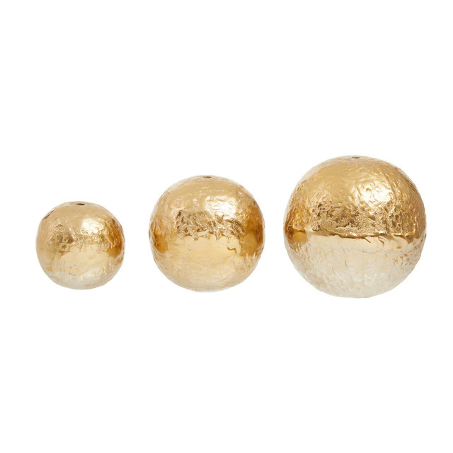Premier Housewares Dion Set Of Three Ombre Silver And Gold Finish Deco Balls