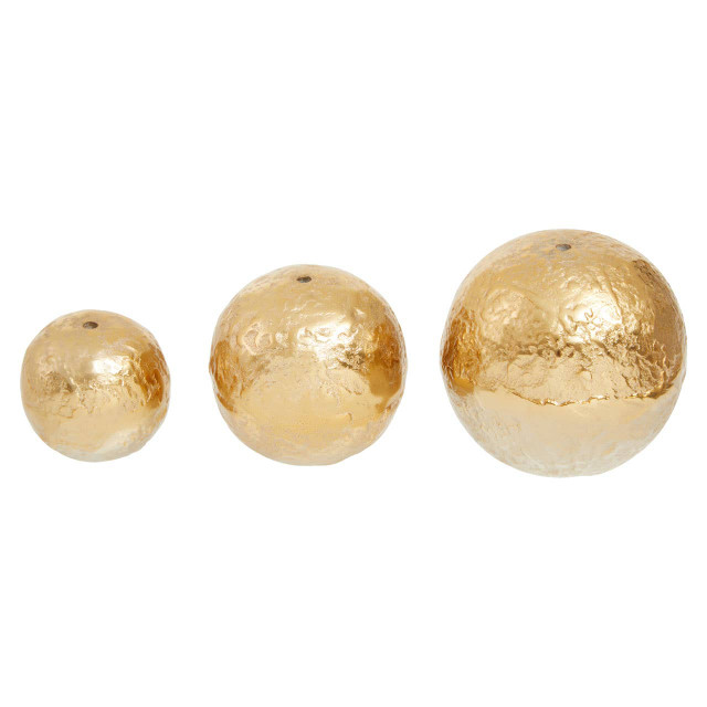 Premier Housewares Dion Set Of Three Ombre Silver And Gold Finish Deco Balls