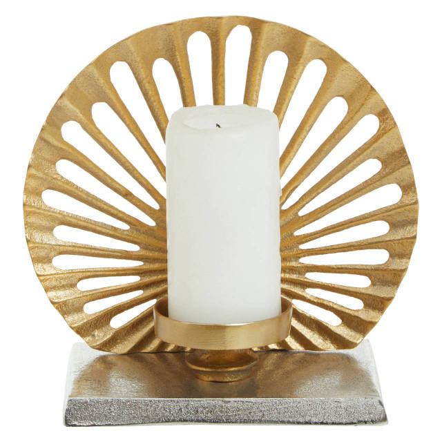 Premier Housewares Dion Small Two Toned Silver And Gold Finish Candle Holder