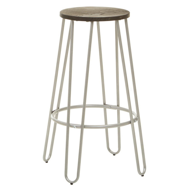 Premier Housewares District Barstool With Silver Metal Legs