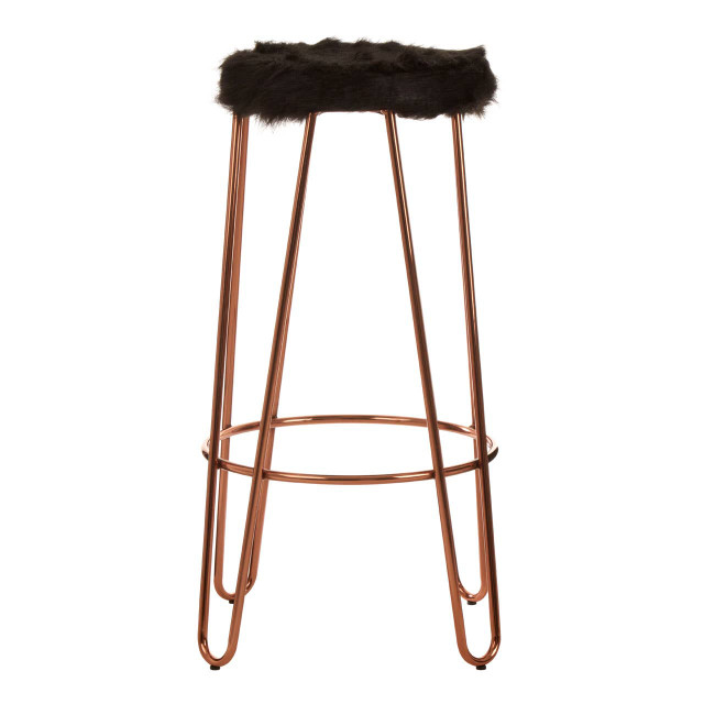 Premier Housewares District Faux Fur Hairpin Bar Stool