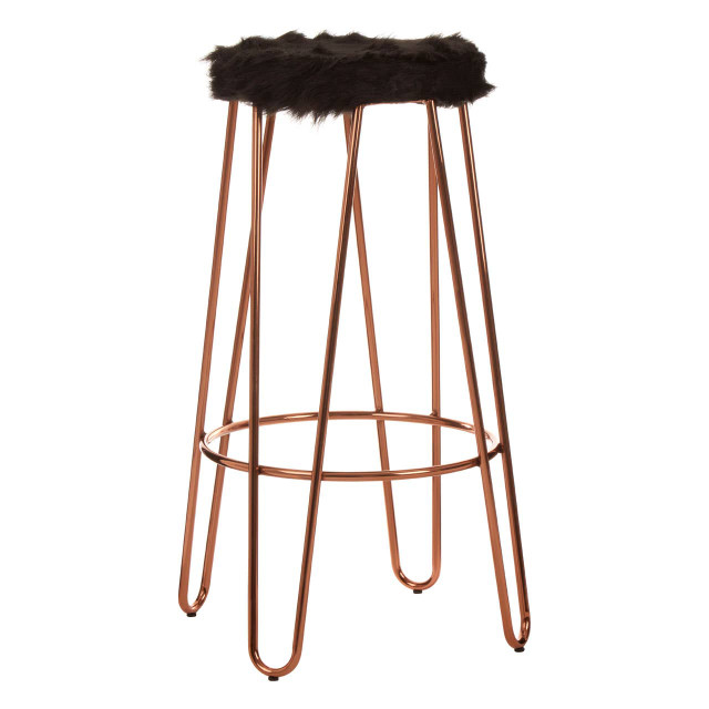 Premier Housewares District Faux Fur Hairpin Bar Stool