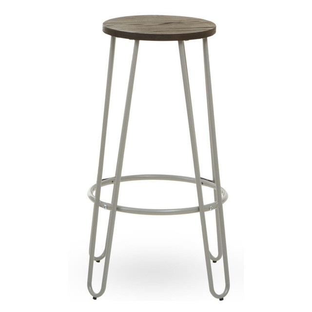 premier housewares District Grey Finish Metal Frame Bar Stool