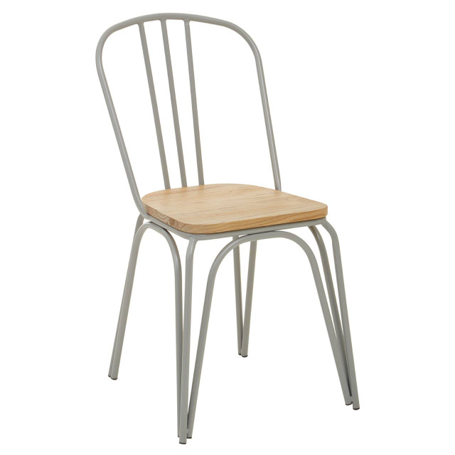 Premier Housewares District Grey Finish Metal Frame Dining Chair