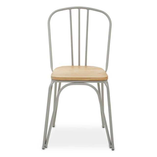 premier housewares District Grey Finish Metal Frame Dining Chair